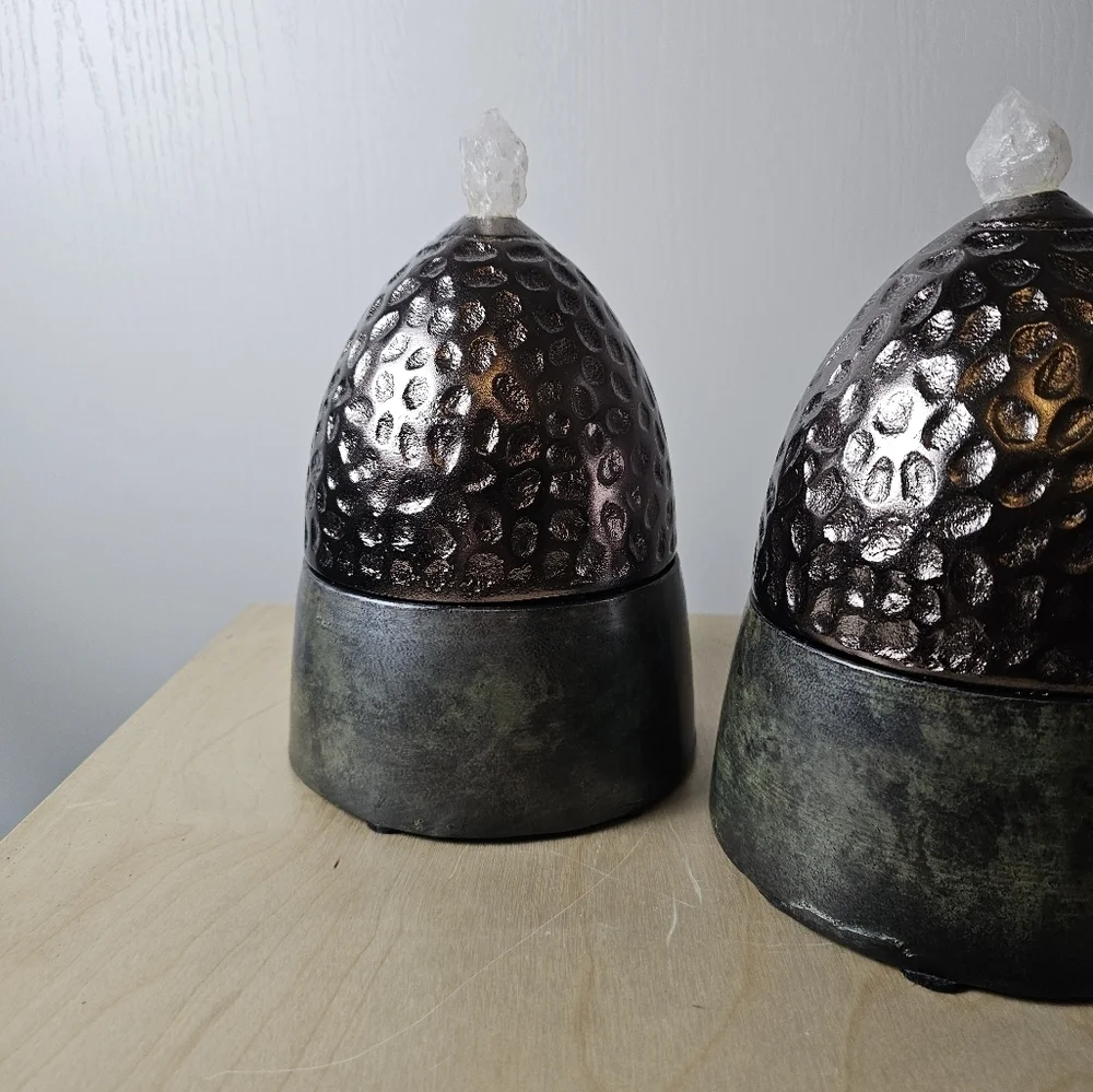 Cyan Designs Set of Two Aluminum & Iron Chestnut Containers